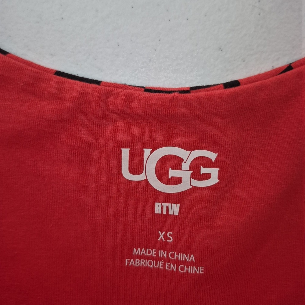 Ugg‎ Bralette Womens XS Red/Black Geometric Organic Cotton Stretch Zayley NEW - Picture 3 of 8